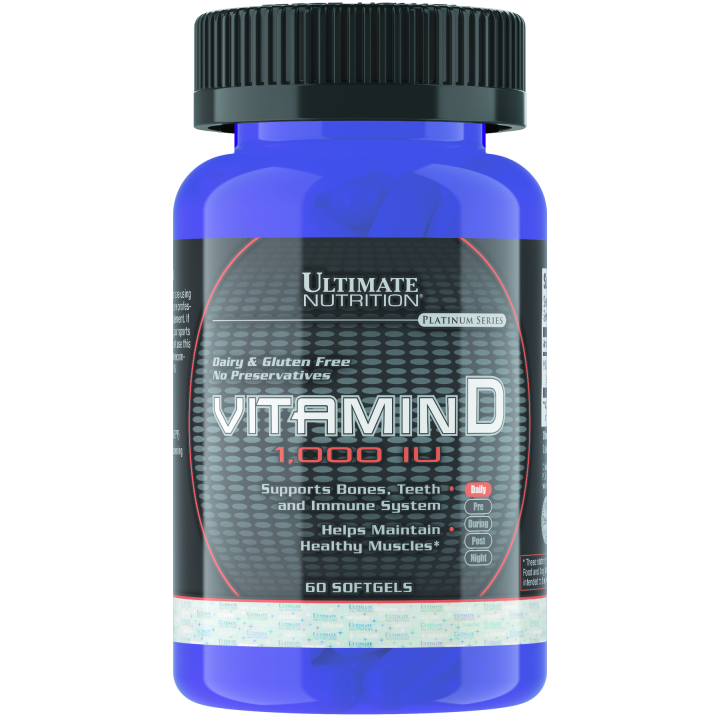 Vitamin D 1000 IU 60 Softgels Ultimate Nutrition D3