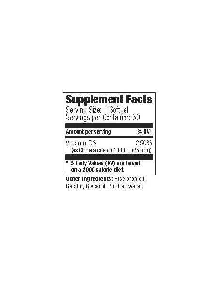 Vitamin D 1000 IU 60 Softgels