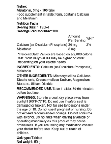 Melatonin 100 tablets