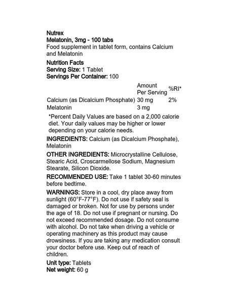 Melatonin 100 tablets