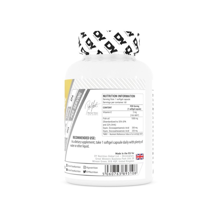 Dorian Yates Omega 3 Fish Oil 60 softgels