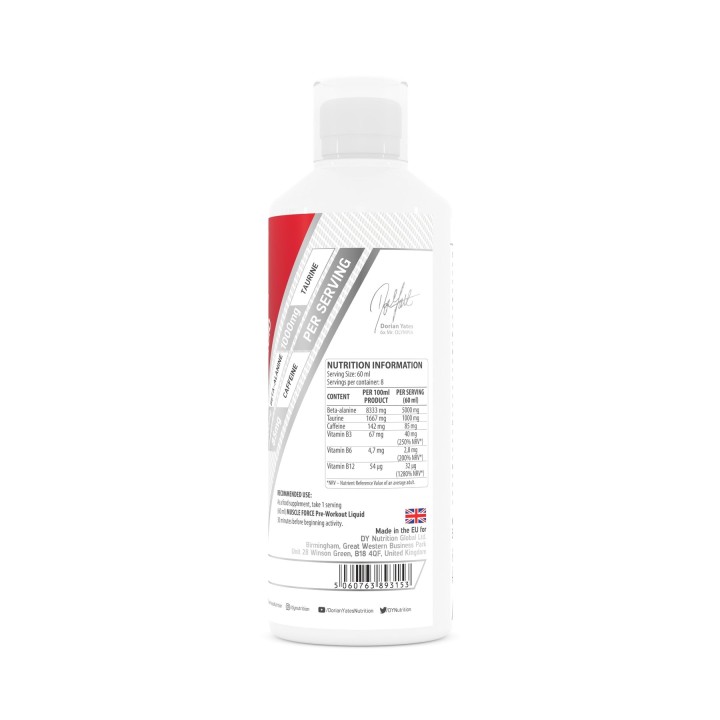 Dorian Yates Muscle Force Liquid Pre-Workout 500 ml