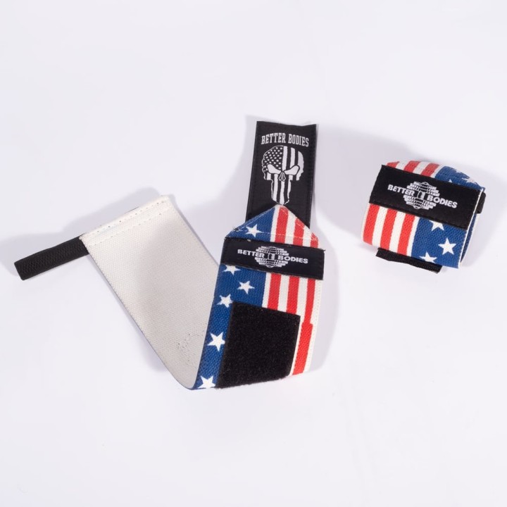 Better Bodies USA Flag Wrist Wraps,Red/White/Blue