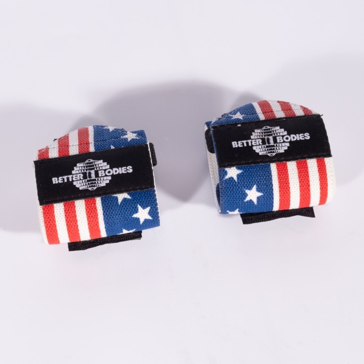 Better Bodies USA Flag Wrist Wraps,Red/White/Blue