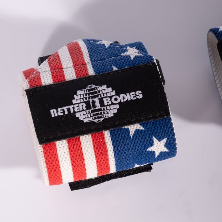 Better Bodies USA Flag Wrist Wraps,Red/White/Blue