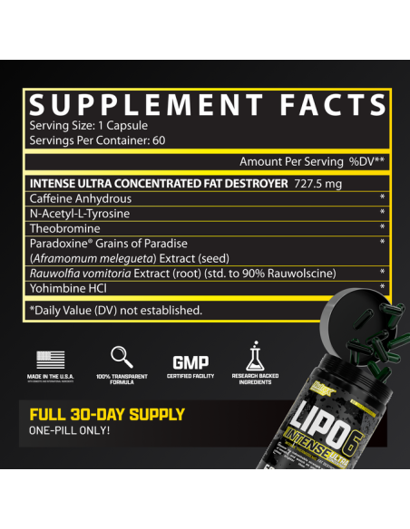 Lipo 6 Black Intense Ultra Concentrate USA 60 Caps