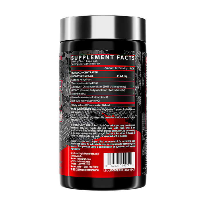 Lipo 6 Black Ultra Concentrate 60 Liquid Caps Nutrex USA