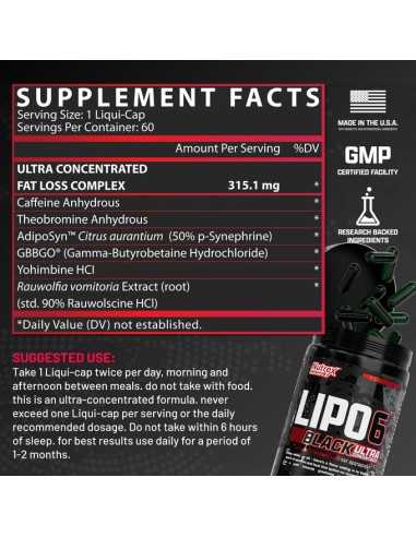 Lipo 6 Black Ultra Concentrate 60 Liquid Caps USA