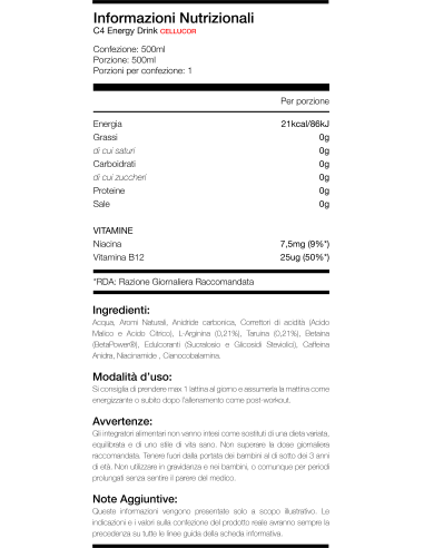 C4 Explosive Energy Drink 12 x 500 ml