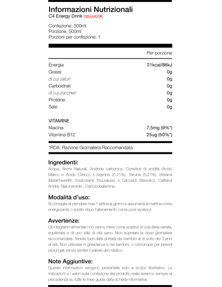 C4 Explosive Energy Drink 12 x 500 ml