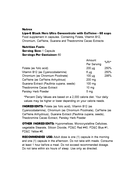 Lipo 6 Black Hers Ultra Concentrate with Caffeine 60 caps