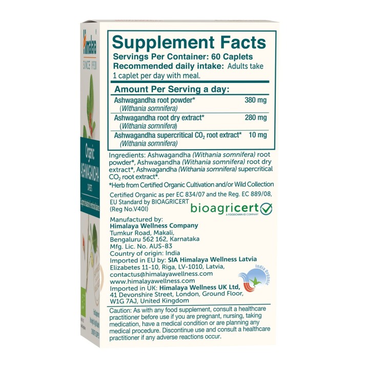 Himalaya Organic Ashwagandha 60 caps