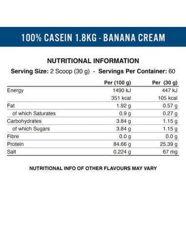 100% Casein Protein 1800 gr