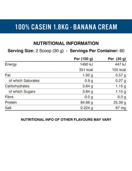 100% Casein Protein 1800 gr