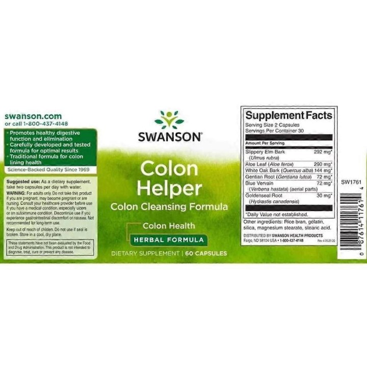 Swanson Colon Helper 60 caps