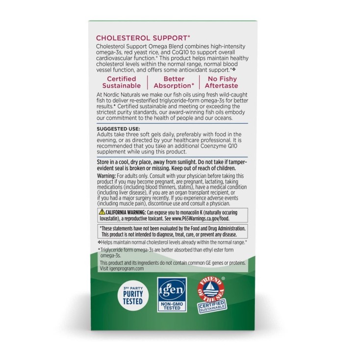 Nordic Naturals Cholesterol Support 60 softgels