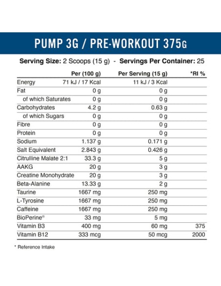 Pump 3G Pre-Workout 375 gr