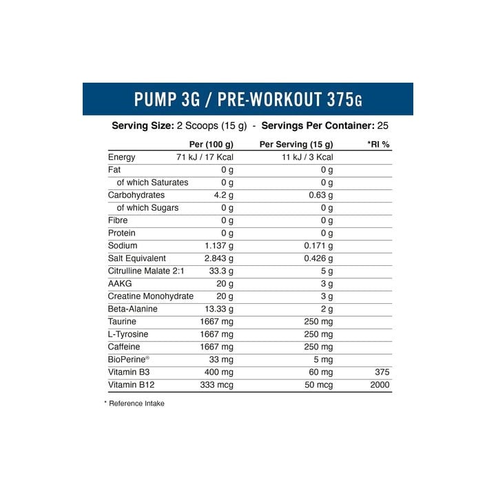 Pump 3G Pre-Workout 375 g Applied Nutrition