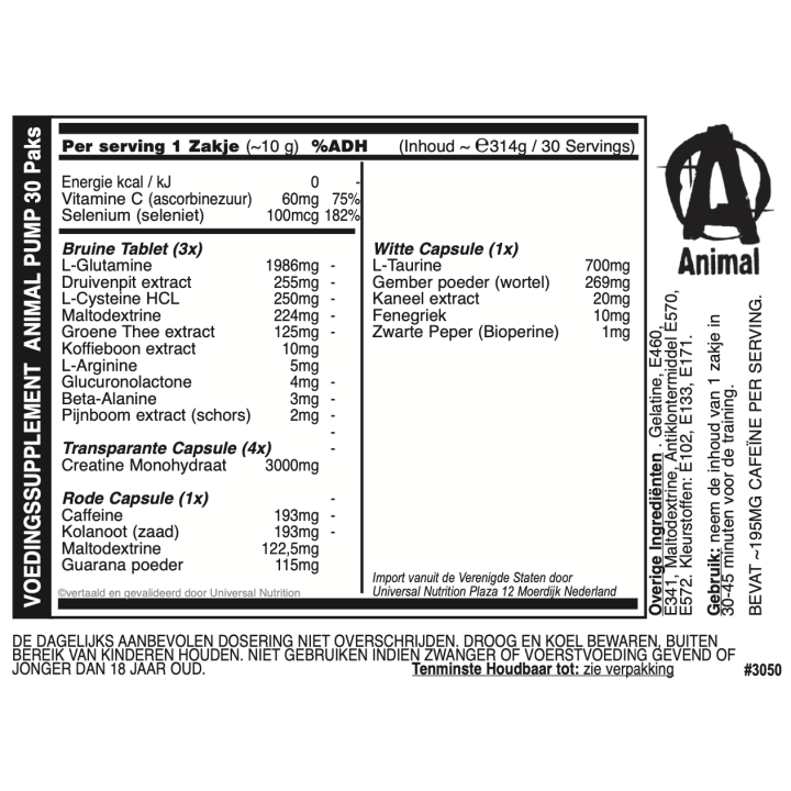 Animal Pump 30 Packs Universal Nutrition Pre-Workout