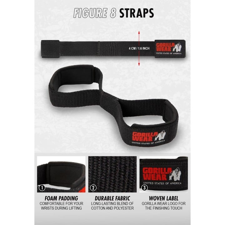 Gorilla Wear Figure 8 Lifting Straps