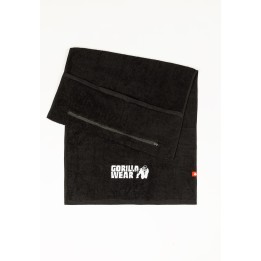 Gorilla Wear Zip Pocket Gym Towel - Black