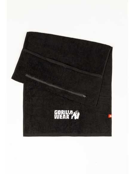 Zip Pocket Gym Towel - Black