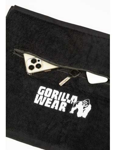 Zip Pocket Gym Towel - Black