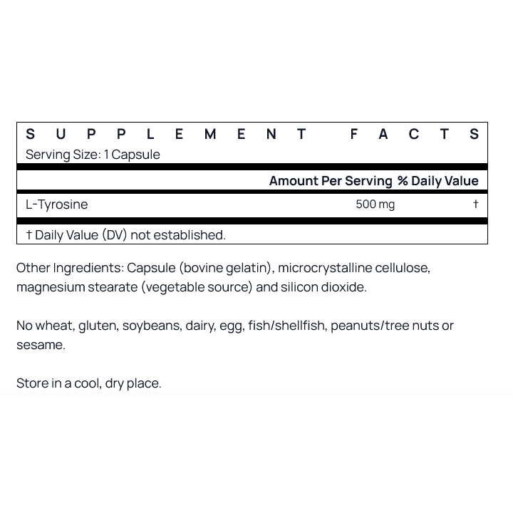 L-Tyrosine 100 Caps Jarrow Formulas Free-Form