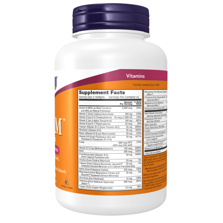 ADAM Men's Multivitamin NOW Foods 180 Softgels