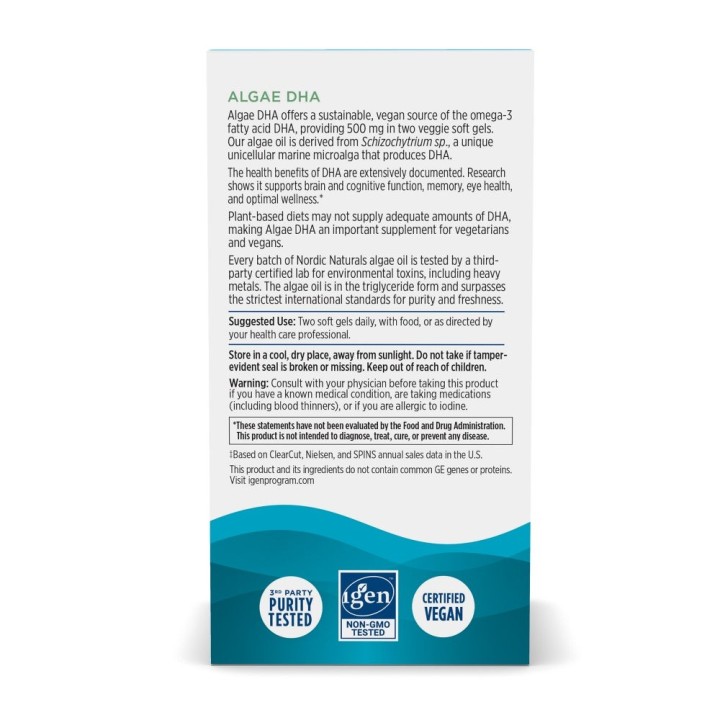 Nordic Naturals Algae DHA 60 softgels