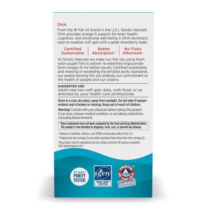 Nordic Naturals DHA 830 mg 180 softgels