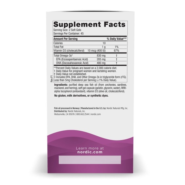 Prenatal DHA 830 mg 90 Softgel Nordic Naturals: Omega-3