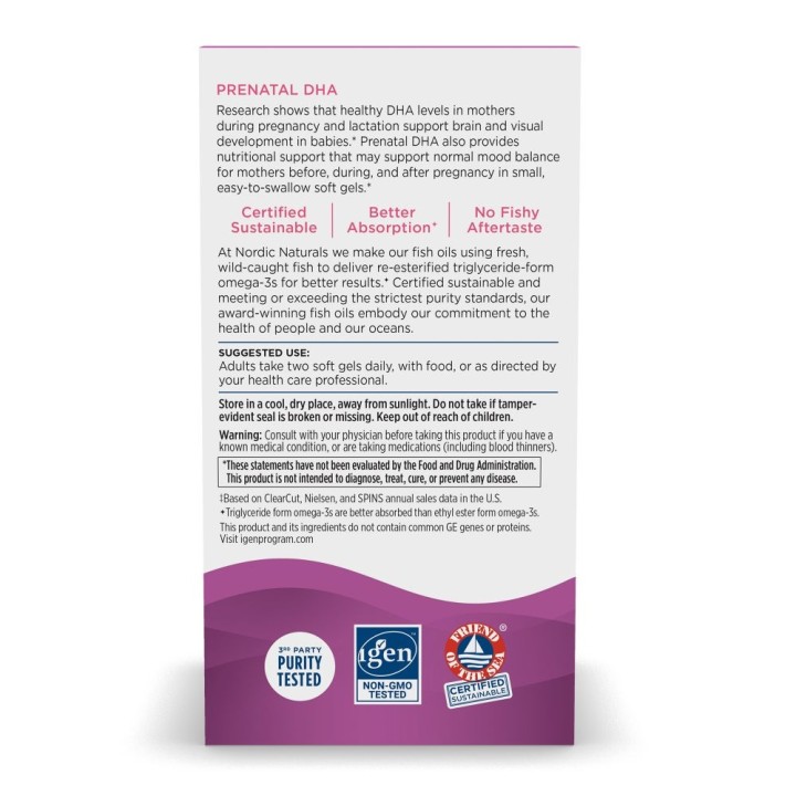 Prenatal DHA 830 mg 90 Softgel Nordic Naturals: Omega-3