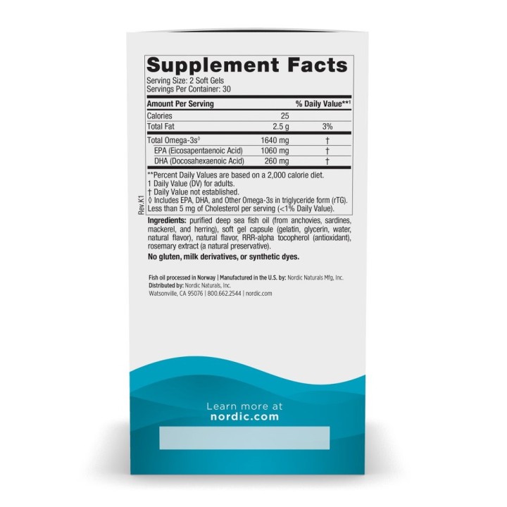 Nordic Naturals EPA Xtra Fish Oil 1640 mg 60 softgels