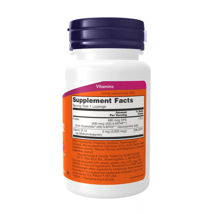 Methyl B-12 5000 mcg Lozenges Now Foods | Energy and Fast Absorption