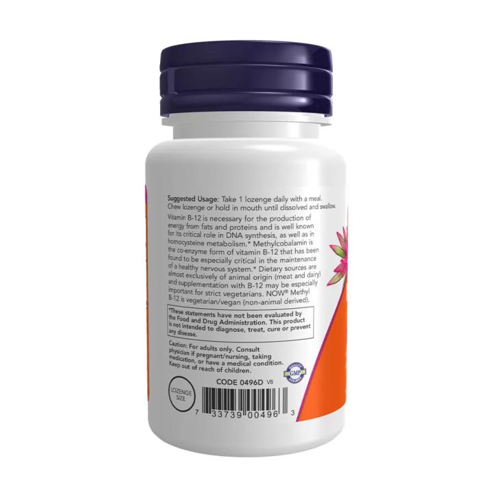 Methyl B-12 5000 mcg Lozenges Now Foods | Energy and Fast Absorption