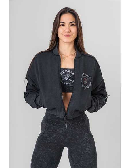 Washed Bomber Jacket with Contrast Lining LEGEND