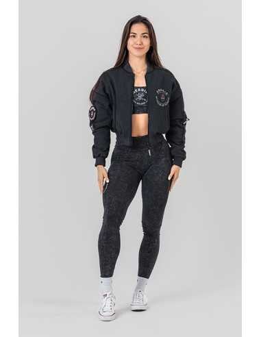 Washed Bomber Jacket with Contrast Lining LEGEND