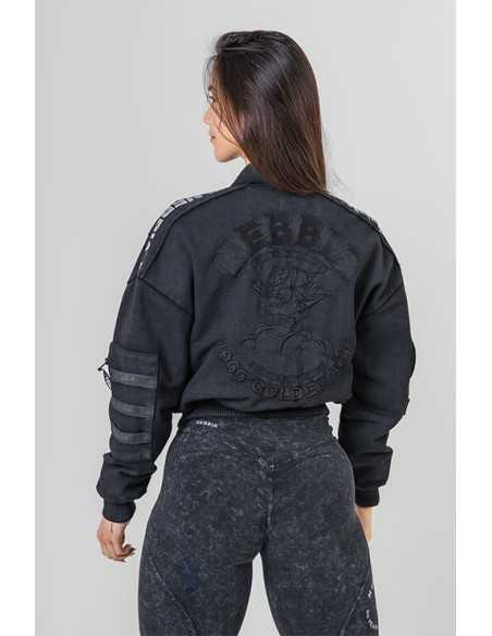 Washed Bomber Jacket with Contrast Lining LEGEND