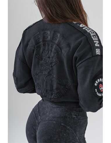 Washed Bomber Jacket with Contrast Lining LEGEND