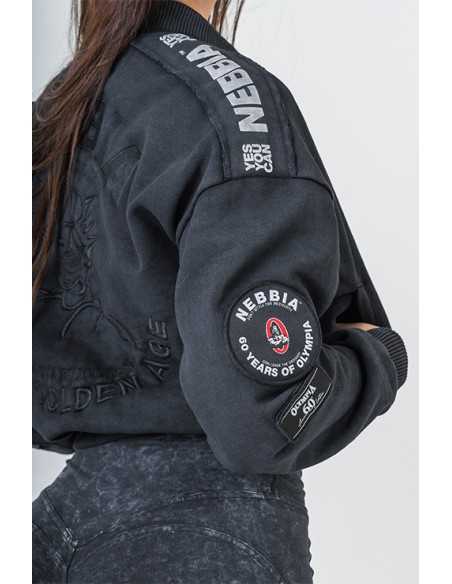 Washed Bomber Jacket with Contrast Lining LEGEND