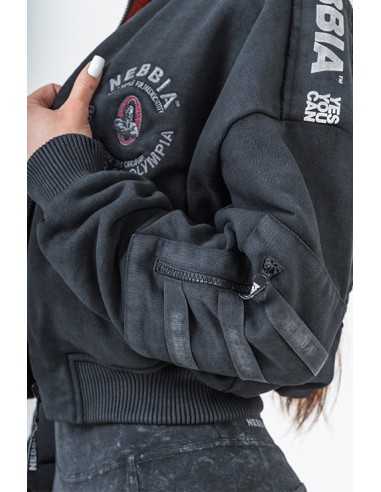 Washed Bomber Jacket with Contrast Lining LEGEND