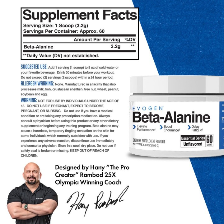 Evogen Beta-Alanine 192 gr