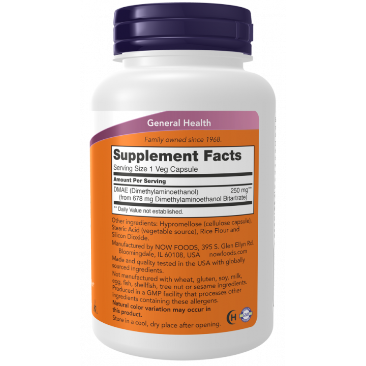 DMAE 250 mg 100 Veg Caps Now Foods