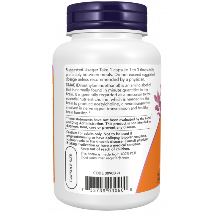 DMAE 250 mg 100 Veg Caps Now Foods