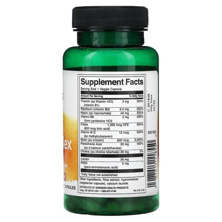 B-Complex Daily 100 Vcaps - Vitamin B Complete Supplement • Swanson