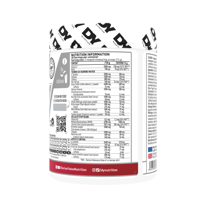 Slender 450 g Dorian Yates: Bruciagrassi e Anti-Cellulite