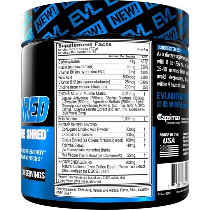 Evlution Nutrition ENGN Shred Pre-Workout Potenziato