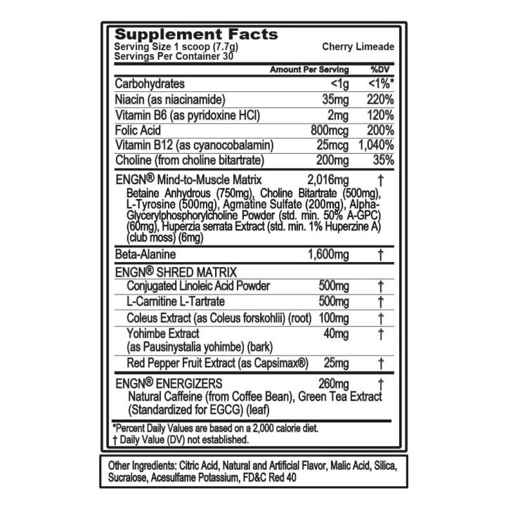 Evlution Nutrition ENGN Shred Pre-Workout Potenziato