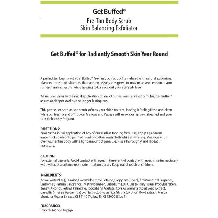 PRO TAN® STEP 1 GET BUFFED® PRE-TAN BODY SCRUB